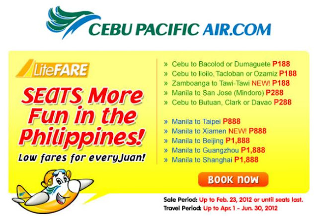 Airlines, Promos, Cebu Pacific, Cebu Pacific Airlines, Low Airfare, Airfare promo