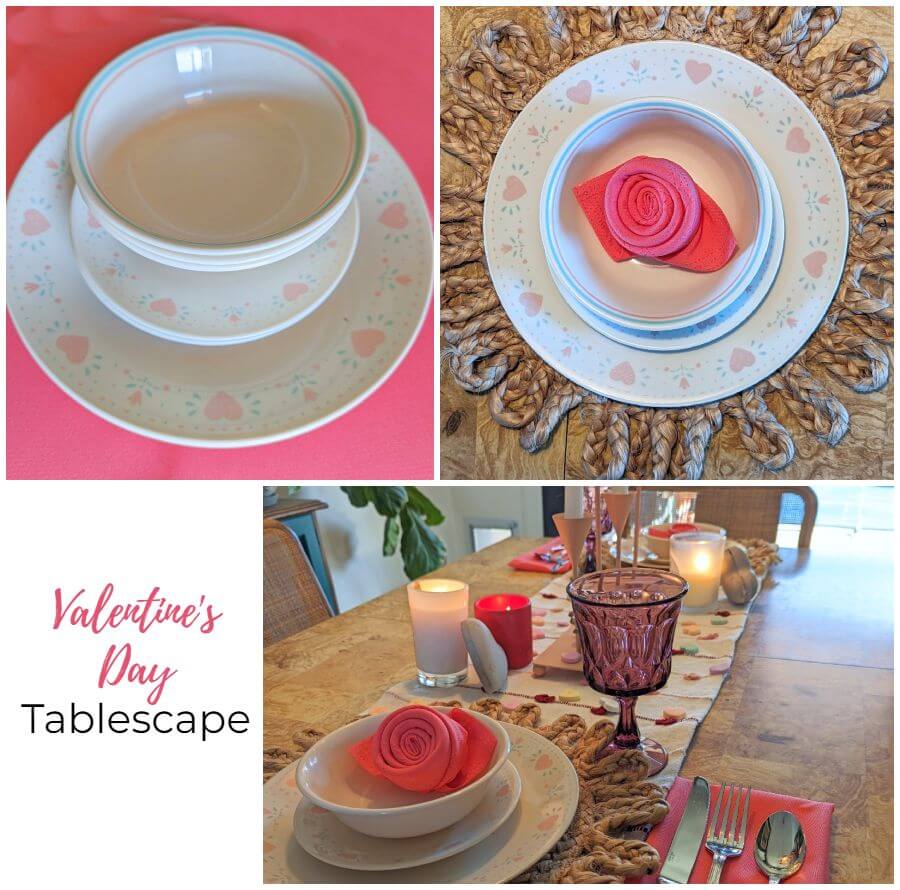 Valentine's Day Tablescape &  Easy Napkin Folding Techniques for Valentine's Day