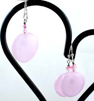 Pink Glass Earrings and Pendant by Designing Diva