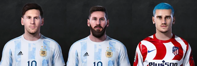 Lionel Messi & Antoine Griezmann Face 2022 For eFootball PES 2021