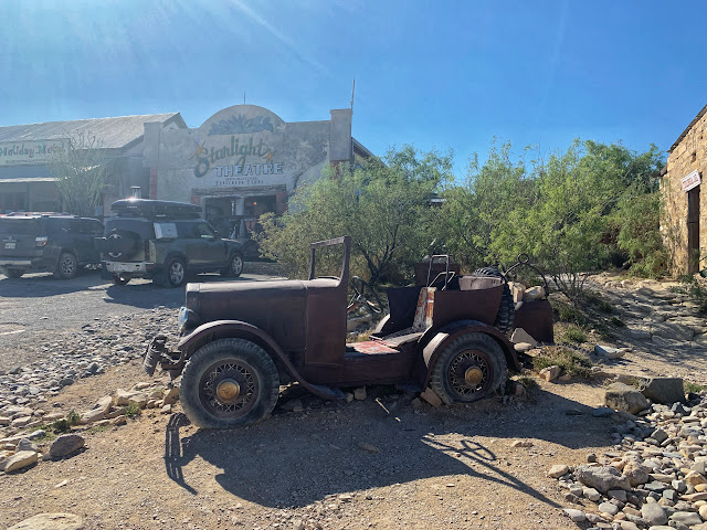 an old car rusting in the desert in Terlingua Ghost Town, Texas, USA