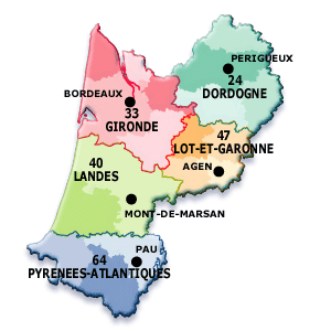 Aquitaine Carte Departement la Ville