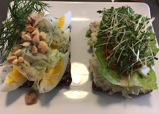 Egg and chicken salad SMØRREBRØD at Aamanns Deli , Copenhagen