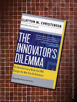 Beauty shot picture of book by Clayton Christensen, "The Innovator's Dilemma", "When New Technologies Cause Great Firms to Fail"