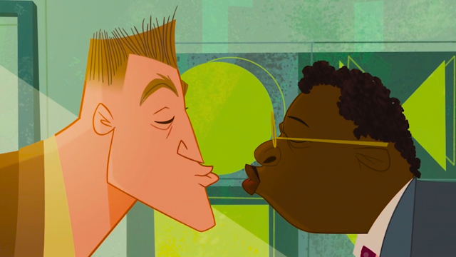 29+ LGBT Kid's Shows - The Proud Family: Louder and Prouder - Picture of two gay dads kissing