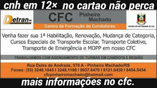 Parcele sua CNH agora no CFC Pinheiro Machado