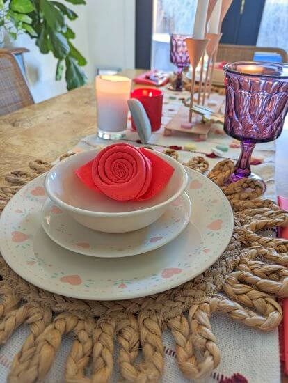 DIY Valentine's Table Decor Using Vintage Finds from Goodwill and