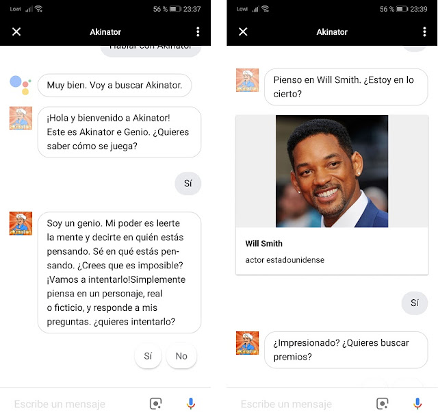 Akinator para Google Assistant