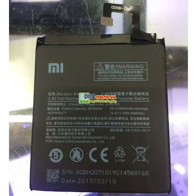 pin xiaomi mi5c chính hãng, bảo hành 3 tháng 