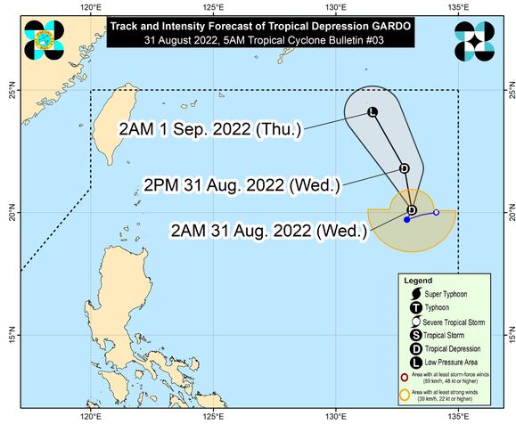 'Bagyong Gardo' PAGASA weather update August 31, 2022