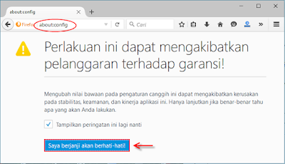 Cara menonaktifkan atau disable/enable javascript di browser mozila