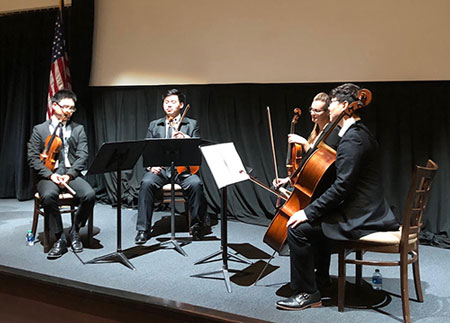 String quartet (UCI/CSUF) performs one of Virginia's favorites, by Haydn, Opus 76, "Quinten"