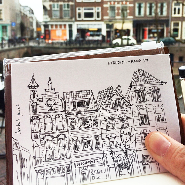 Oudegracht - Urban sketching in Utrecht by betitu - @betitusquest