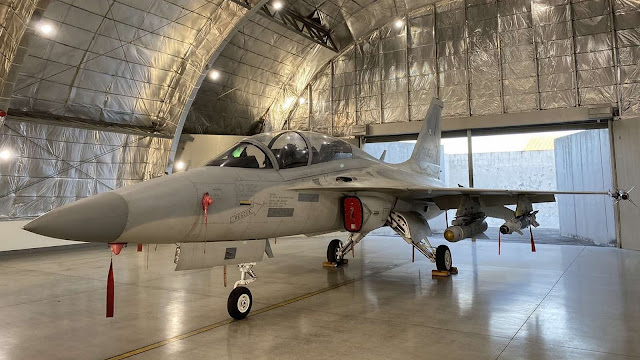 Side View of an FA-50PH of the PAF armed with American Weapons