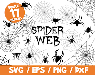 Spiderweb SVG Bundle, Spider Halloween SVG, Halloween SVG, Halloween Decor, Spider Web Vector, Spiderweb Vectors, Dxf, Cut File, Cricut