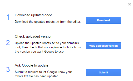 ask Google to update robots.txt