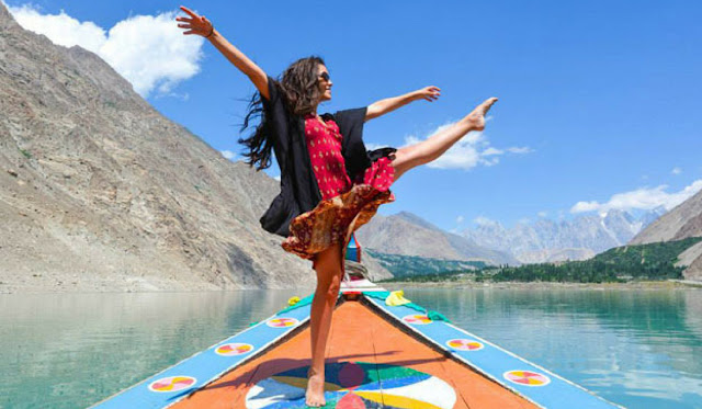 Tourist at Attabad Lake Hunza