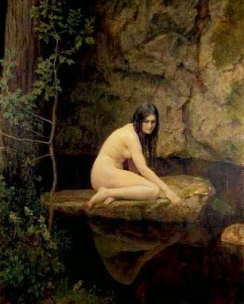 Water Nymph, John Collier, Classical mythology, Greek mythology, Roman mythology, mythological Art Paintings, Myths and Legends