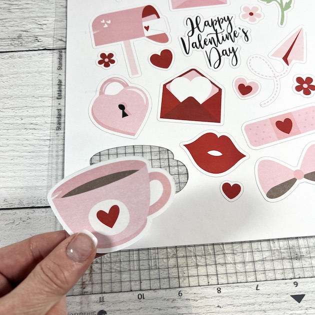 Valentine's Day Memory Matching Game made with printable stickers