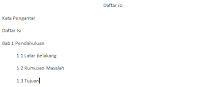 Cara membuat daftar isi