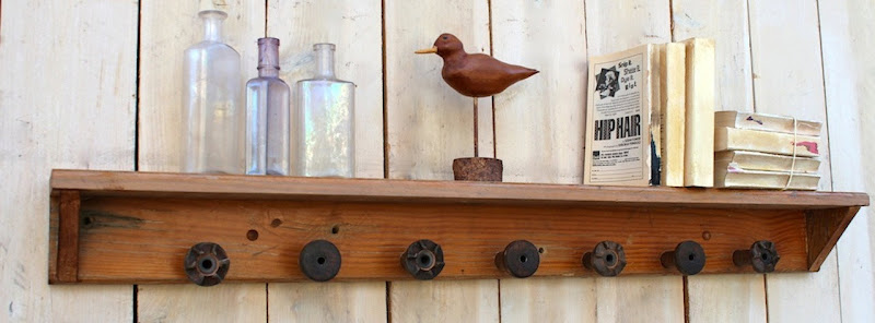 Reclaimed Wood Wall Coat Rack &