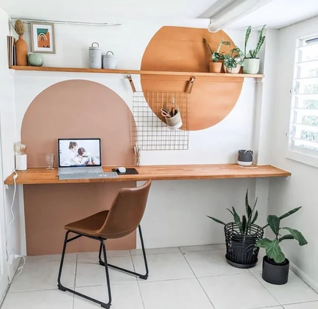 escritório decorado com arcos
