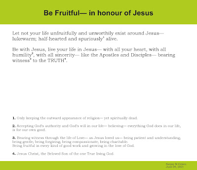 Be Fruitful— in honour of Jesus