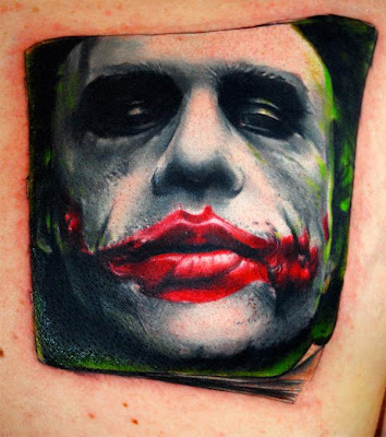 Jack Nicholson joker tattoo. Posted by design cool at 1:43 PM