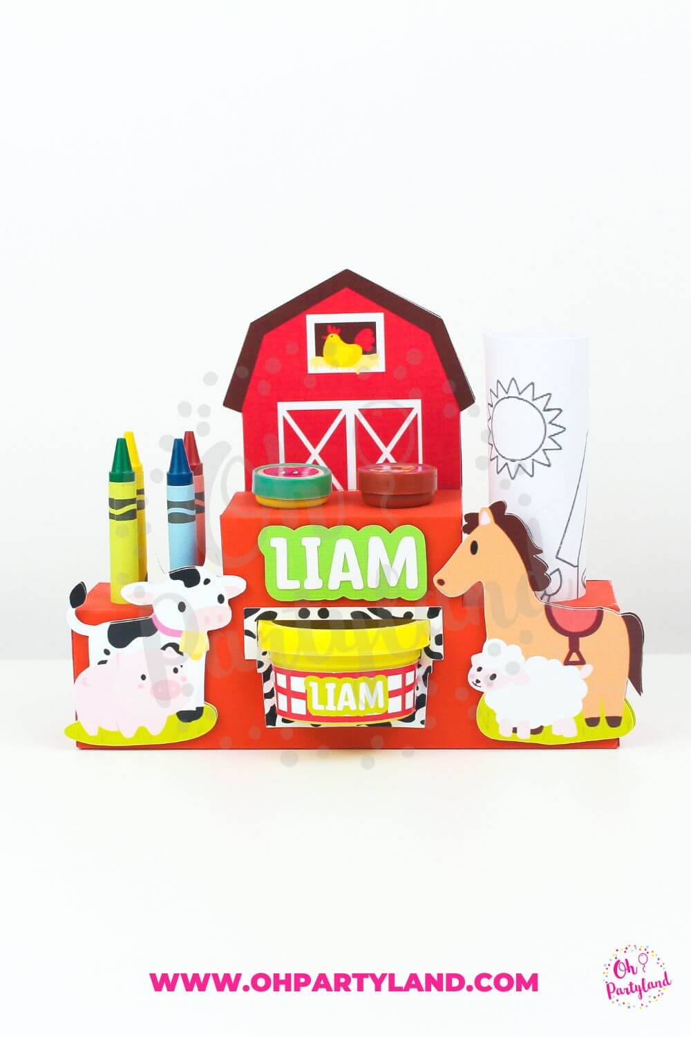 Activity box template for play doh, stampers and crayons