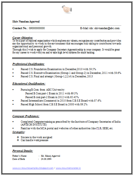 Over 10000 CV and Resume Samples with Free Download: One ...