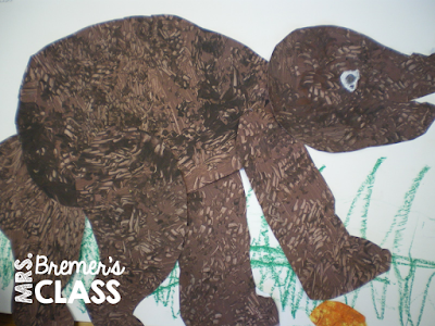Art activities to go with the book Brown Bear, Brown Bear, What Do You See? in the style of Eric Carle for Kindergarten and First Grade