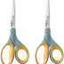 Westcott 8" Soft Handle Titanium Bonded Scissors For Office & Home, Gray/Yellow, 2-Pack (13901)