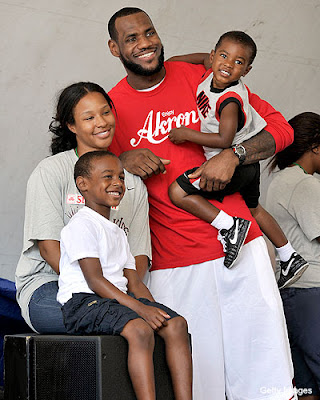 LeBron James with Wife