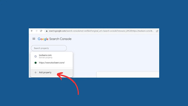 Add a property in google search console