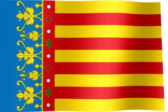 The waving flag of the Valencian Community (Animated GIF)