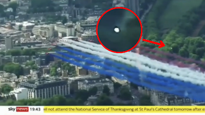 This is a real UFO breaking protocol at the Jubilee weekend.