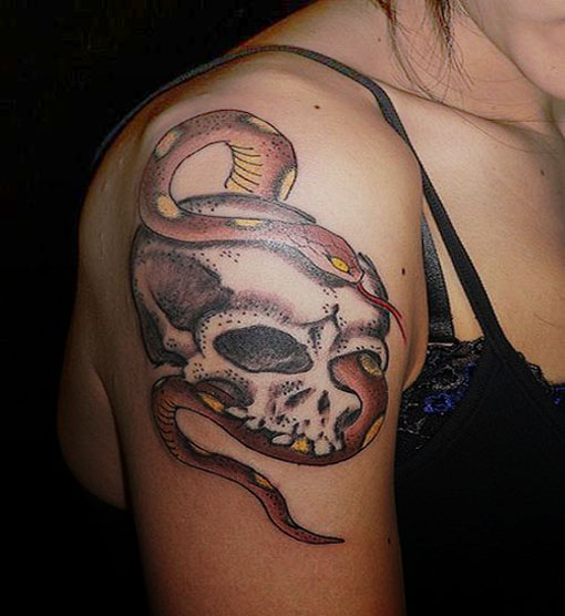 Snake and skulls mexican tattoo designs is not a weird combo as both are 