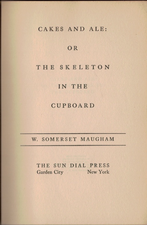 Cakes and Ale - Title Page (Sun Dial Press)