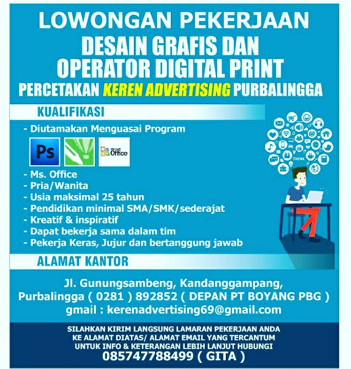  Lowongan  Desain  Grafis  Operator Digital Printing Keren 