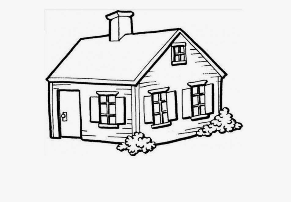 Small House For Kid Coloring Drawing Free wallpaper