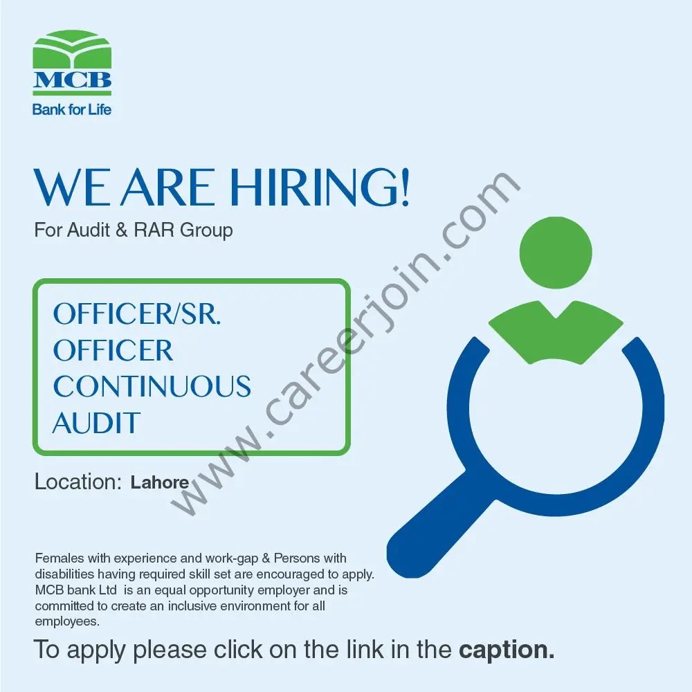 MCB Bank Limited Jobs In Lahore 2025