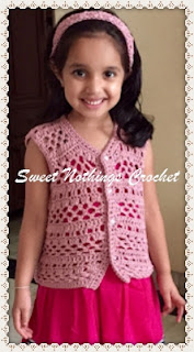 Easy Sleeveless Vest - free crochet pattern info from Sweet Nothings Crochet