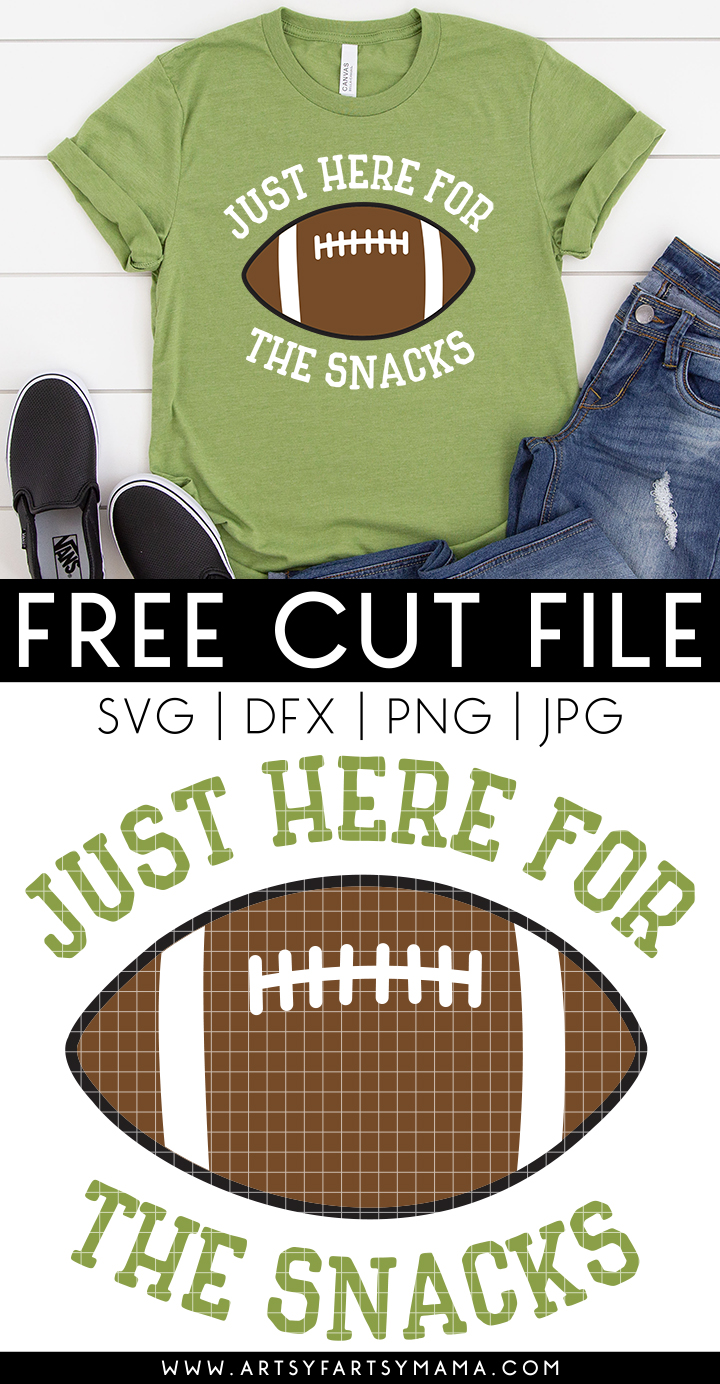 Free "Just Here for the Snacks" Football SVG Cut File