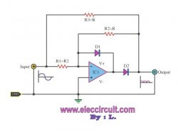 an op amp and ic based  Full wave rectifier