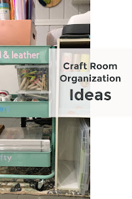 Ideas for organizing a small craft room using Cricut vinyl