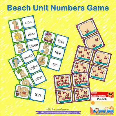 Beach Matching games counting 1 to 10