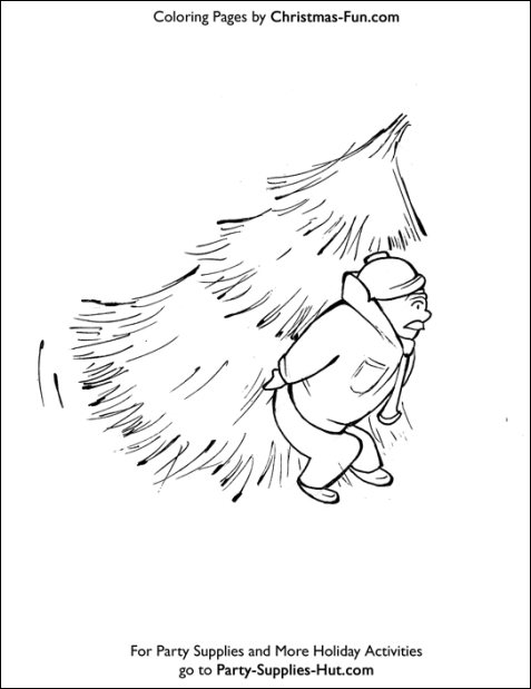 Christmas tree coloring pages for kids