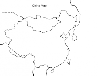 Black white Map of China
