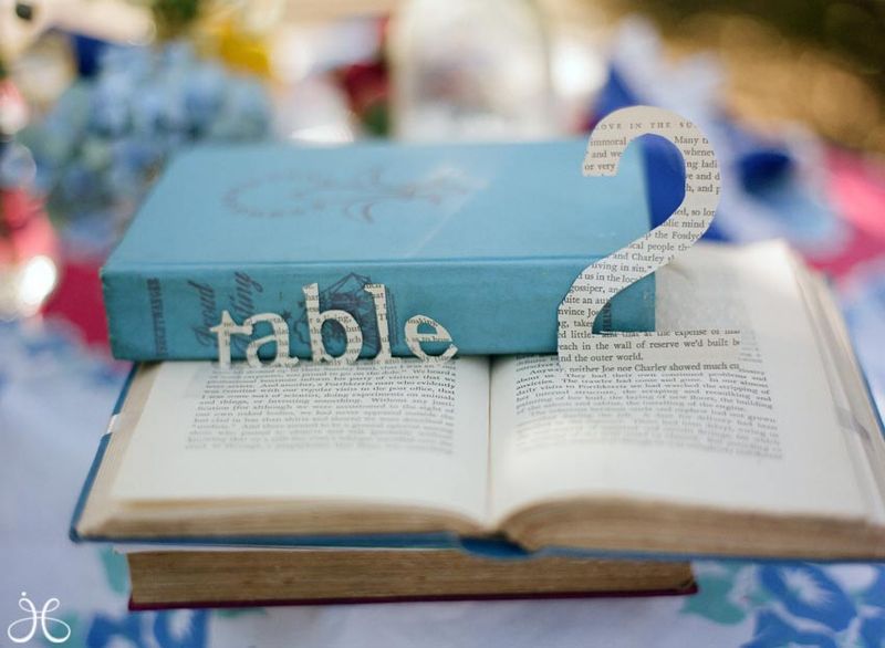  for book themed weddings and these adorable table numbers using vintage 