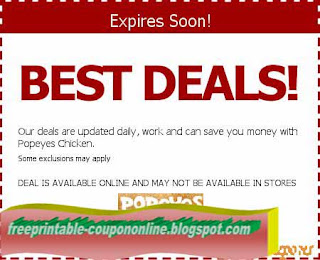 Free Printable Popeyes Chicken Coupons